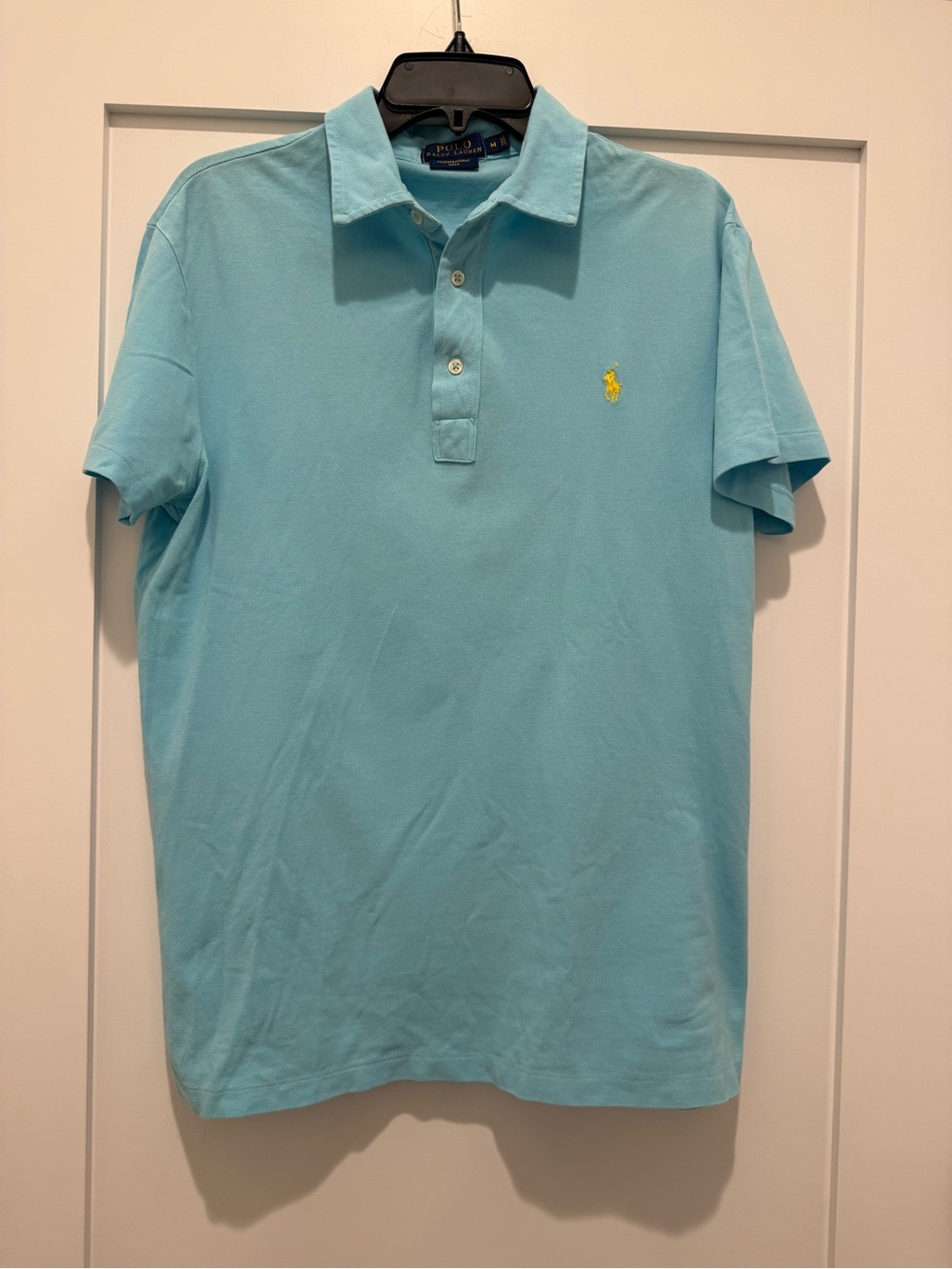 Ralph Lauren Men’s Aqua Polo Shirt with Yellow Pony